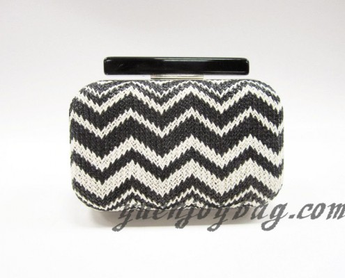Black White knitted Tribal aztec patterns evening purse supplier Yuenjoy Bag