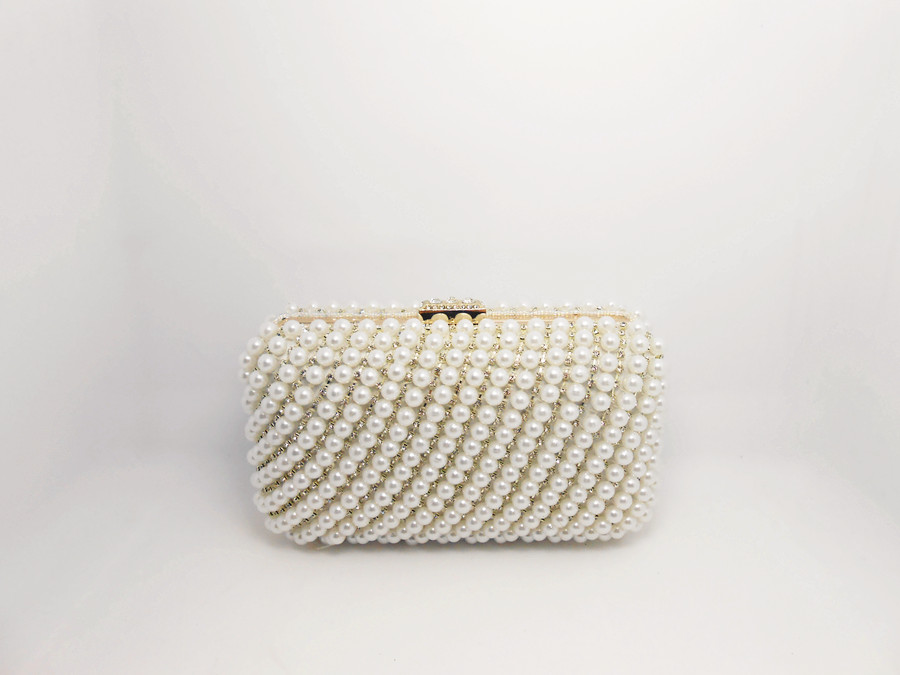 Hot Luxury Cream Beaded Wedding Clutch Bags Yuenjoy Bag Elegant Wedding Beaded Crystal Rhinestone Clutch Bag